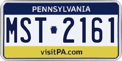PA license plate MST2161