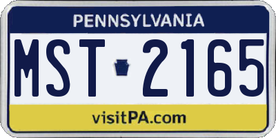 PA license plate MST2165
