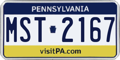 PA license plate MST2167