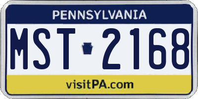 PA license plate MST2168