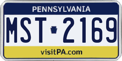 PA license plate MST2169