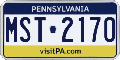 PA license plate MST2170