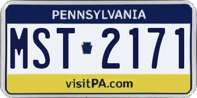 PA license plate MST2171