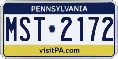 PA license plate MST2172
