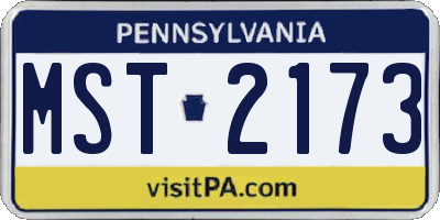 PA license plate MST2173