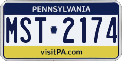 PA license plate MST2174