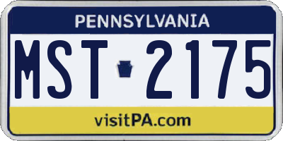 PA license plate MST2175