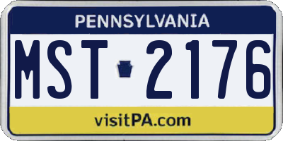 PA license plate MST2176