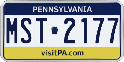 PA license plate MST2177