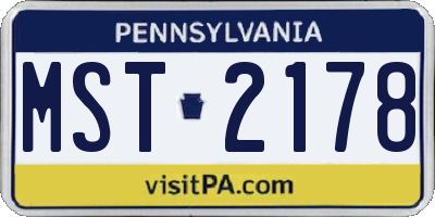 PA license plate MST2178