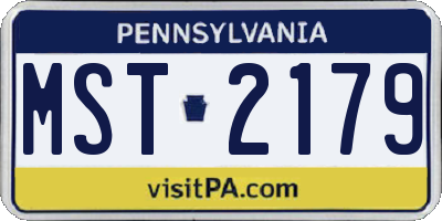 PA license plate MST2179