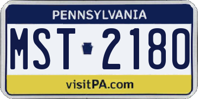 PA license plate MST2180