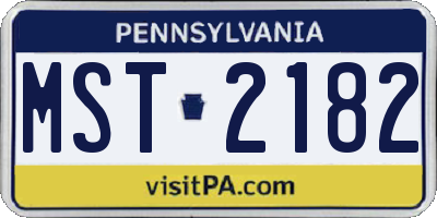 PA license plate MST2182