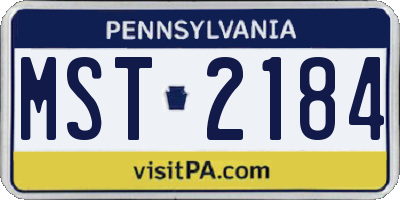 PA license plate MST2184