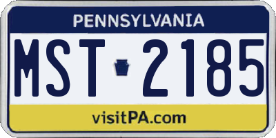 PA license plate MST2185