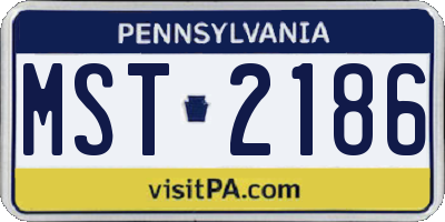 PA license plate MST2186