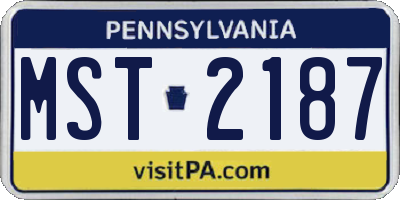 PA license plate MST2187