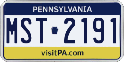 PA license plate MST2191