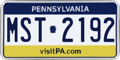 PA license plate MST2192