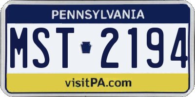 PA license plate MST2194