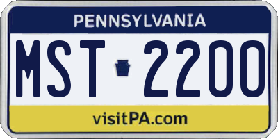 PA license plate MST2200