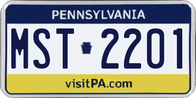 PA license plate MST2201