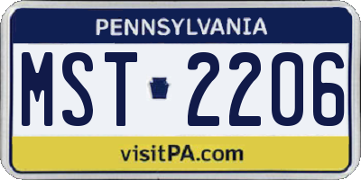 PA license plate MST2206