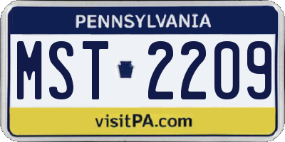 PA license plate MST2209