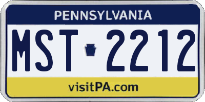 PA license plate MST2212