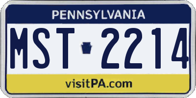 PA license plate MST2214