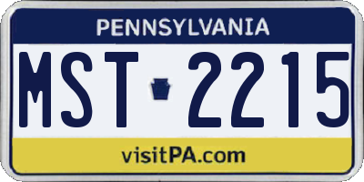 PA license plate MST2215