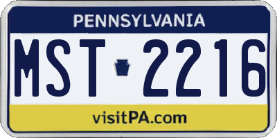PA license plate MST2216