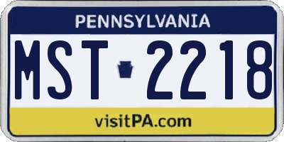 PA license plate MST2218