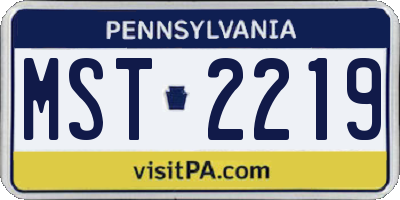 PA license plate MST2219