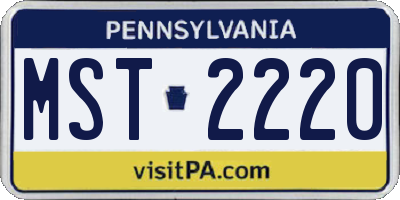 PA license plate MST2220