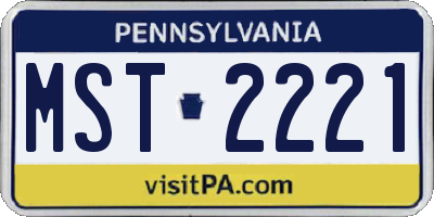 PA license plate MST2221