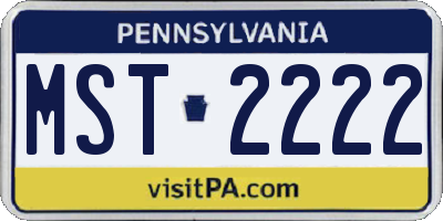PA license plate MST2222