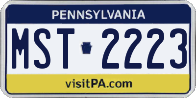 PA license plate MST2223