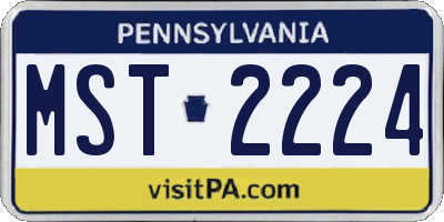 PA license plate MST2224