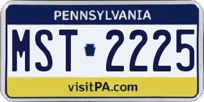 PA license plate MST2225
