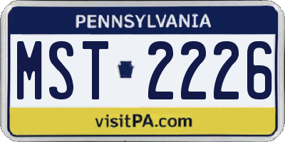 PA license plate MST2226