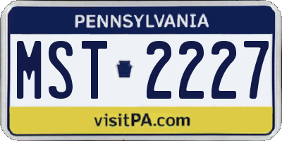 PA license plate MST2227