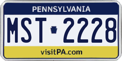 PA license plate MST2228
