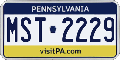 PA license plate MST2229
