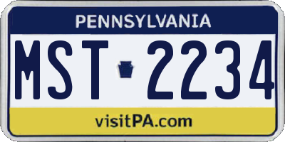 PA license plate MST2234