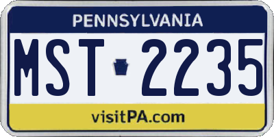 PA license plate MST2235