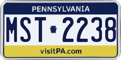 PA license plate MST2238