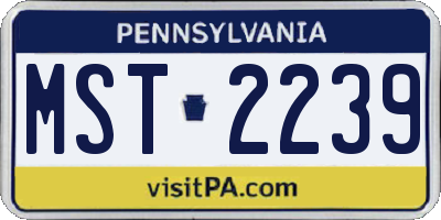 PA license plate MST2239