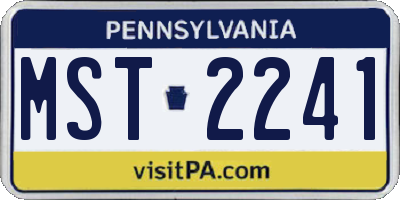 PA license plate MST2241