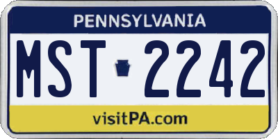 PA license plate MST2242